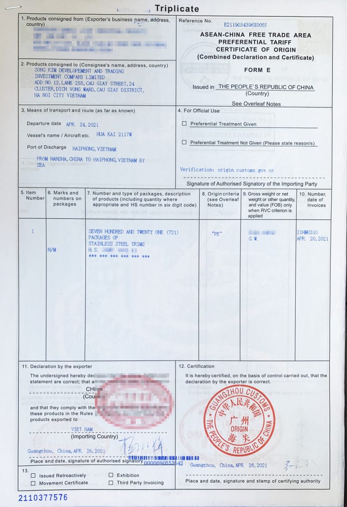 Chứng chỉ CO-CQ